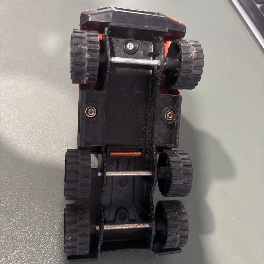 Vintage 1989 Remco Toys Semi Truck Cab Orange 6-Wheel Die-Cast Made in China